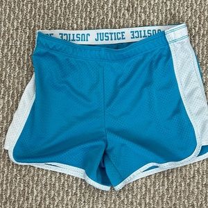 Justice brand blue athletic shorts comfy